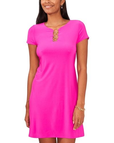 Msk Petite Three-ring T-shirt Dress - Pink