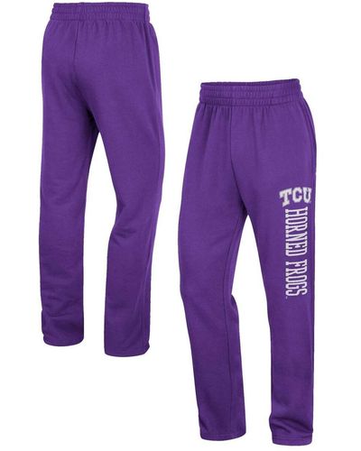 Colosseum Athletics Tcu Horned Frogs Wordmark Pants - Purple