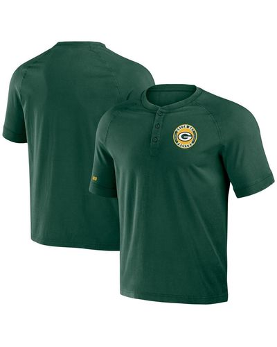 Fanatics Nfl X Darius Rucker Collection By Bay Packers Washed Raglan Henley T-shirt - Green