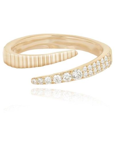 Alev Jewelry Aj By Alev Fluted Swirl And White Topaz Ring