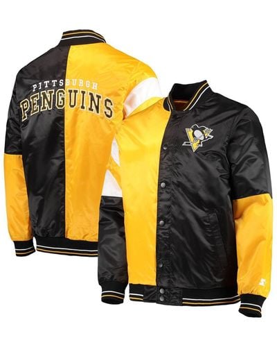 Men's Starter Brown/Gold San Diego Padres Varsity Tri-Color Satin Full-Snap Jacket Size: 4XL