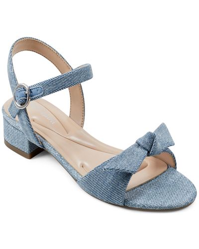 Easy Spirit Ginova Round Toe Block Heel Dress Sandals - Blue