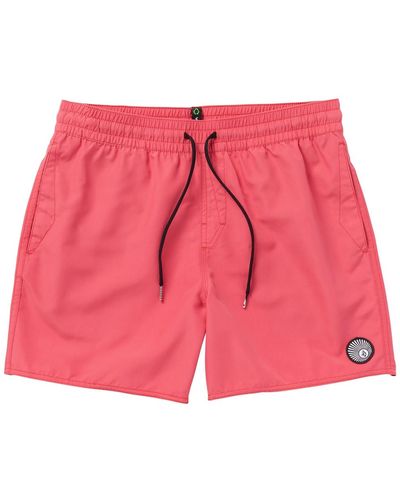 Volcom Lido Solid 16" Trunk Shorts - Red
