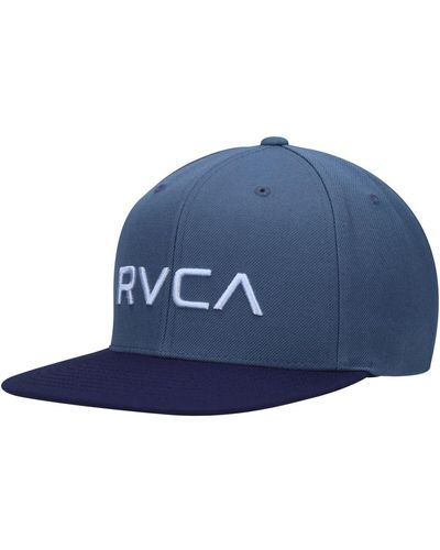 RVCA Blue And Navy Twill Ii Snapback Hat
