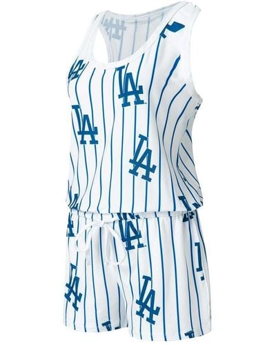 Concepts Sport Los Angeles Dodgers Reel Pinstripe Knit Romper - Blue