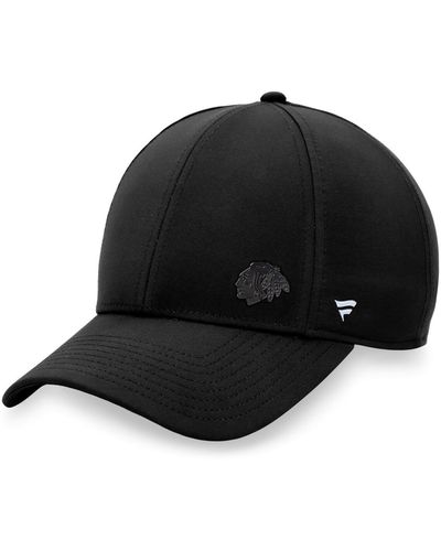 Fanatics Chicago Hawks Authentic Pro Road Structured Adjustable Hat - Black