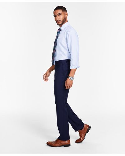 Tayion Collection Classic-fit Solid Suit Separates Pants - Blue
