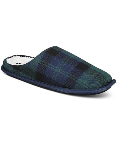 Club Room Barn Plaid Slippers - Blue