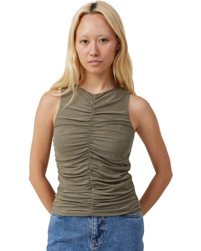 Cotton On Becca Gathered Tank Top - Green