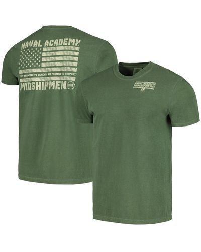 Image One Distressed Navy Midshipmen Oht Military-inspired Appreciation Comfort Colors T-shirt - Green