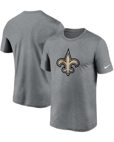 Nike Big And Tall Heathered Charcoal New Orleans Saints Logo Essential Legend Performance T-shirt - Gray