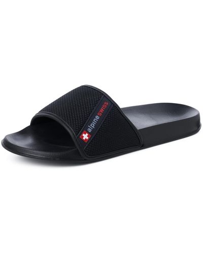 Alpine Swiss Athletic Comfort Slide Sandals Eva Flip Flops Foam - Blue