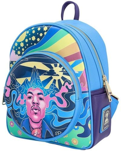 Loungefly Jimi Hendrix Psychedelic Glow Landscape Mini Backpack - Blue