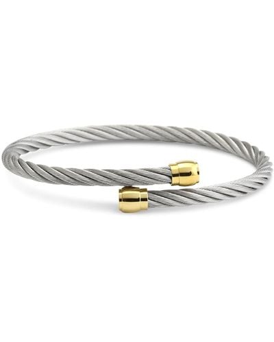 Charriol Two-tone Cable Bypass Bangle Bracelet - White