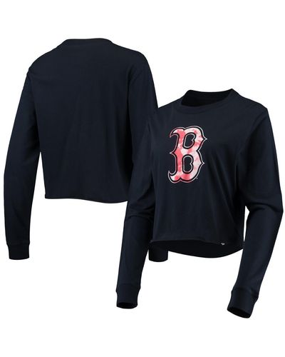 KTZ Boston Red Sox Baby Jersey Cropped Long Sleeve T-shirt - Blue
