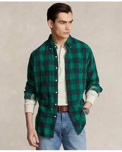 Polo Ralph Lauren Custom Fit Checked Double-faced Shirt - Green