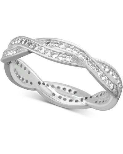 Essentials And Now This Cubic Zirconia Twist Plate Ring - Metallic