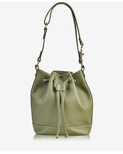 Gigi New York Cassie Leather Bucket Bag - Green