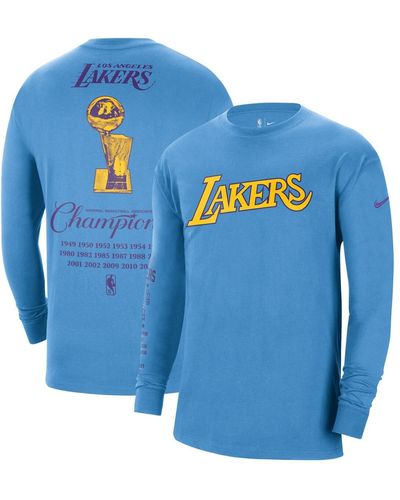 Nike Los Angeles Lakers 2021/22 City Edition Courtside Heavyweight Moments Long Sleeve T-shirt - Blue