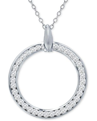 Giani Bernini Cubic Zirconia Open Circle Pendant Necklace - Metallic