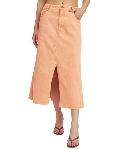 En Saison Isobel Colored Denim Midi Skirt - Multicolor