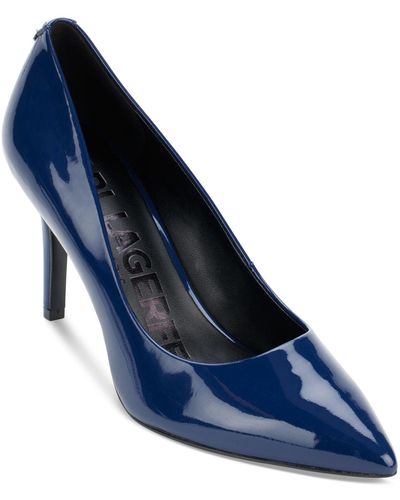 Karl Lagerfeld Royale Pointed-toe Patent Dress Pumps - Blue