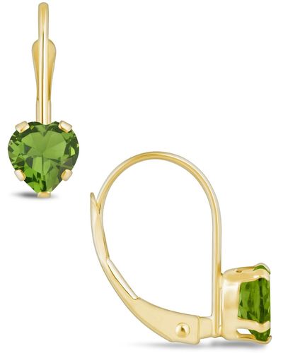 Macy's Gemstone Leverback Earrings - Green