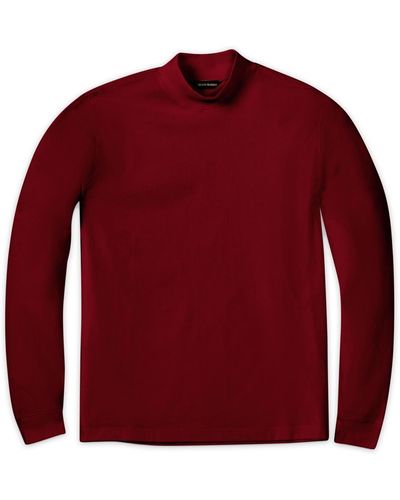Scott Barber Pima Mock Turtleneck T-shirt - Red