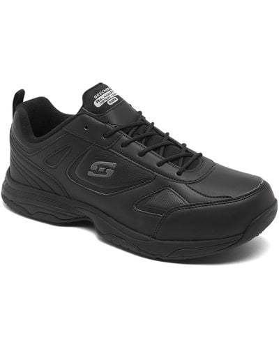 Skechers Work Relaxed Fit Dighton Slip-resistant Wide Width Casual Work Sneakers From Finish Line - Black
