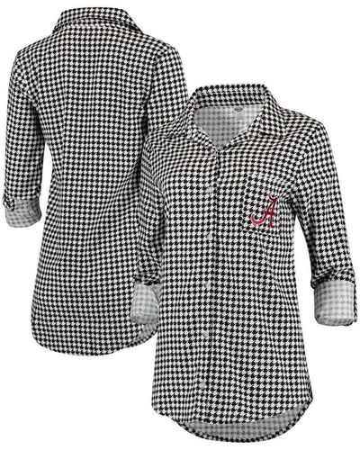 Women's Concepts Sport Black/Gold Pittsburgh Steelers Accolade Flannel Long  Sleeve Button-Up Nightshirt