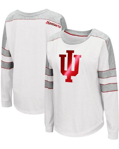 Colosseum Athletics Indiana Hoosiers Trey Dolman Long Sleeve T-shirt - White