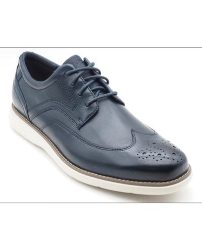 Rockport Garett Wing Tip Comfort Shoes - Blue