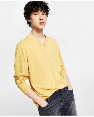 INC International Concepts Long-sleeve T-shirt, Created For Macy's - Yellow