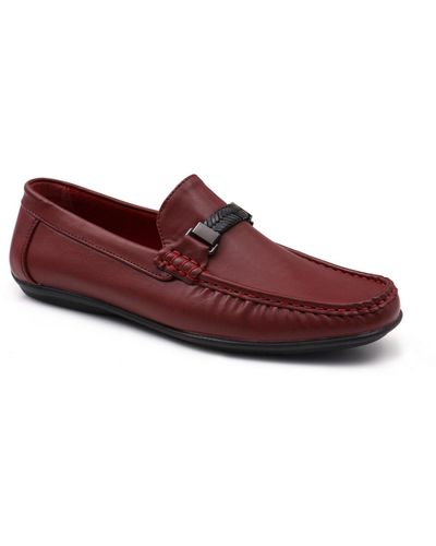 Aston Marc Madrid Comfort Driver Slip-on Loafers - Red