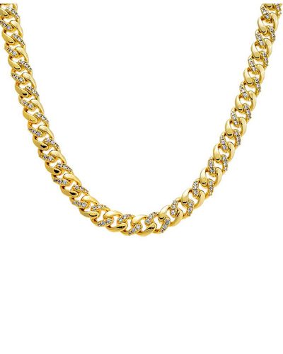 By Adina Eden Pave Cuban toggle Chain Necklace - Metallic