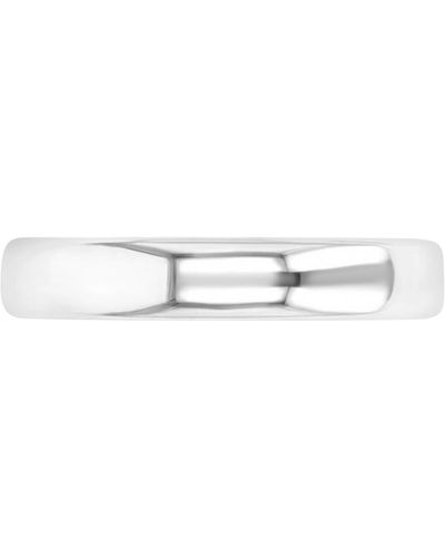 Macy's Polished Finish Dome Comfort Fit Narrow Stack Band - White