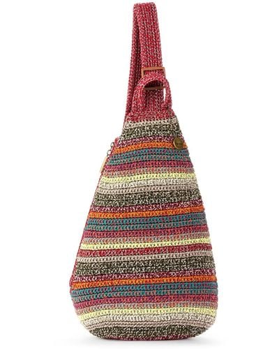 The Sak Geo Sling Crochet Small Backpack - Red