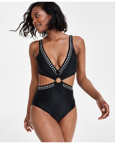 BarIII Tell Me About It Stud One-piece Swimsuit - Blue
