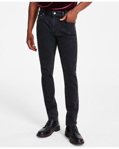 Guess Slim-fit Coated Tapered-leg Jeans - Blue