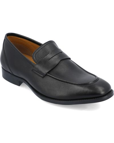 Thomas & Vine Bishop Wide Width Apron Toe Penny Loafer Shoe - Black