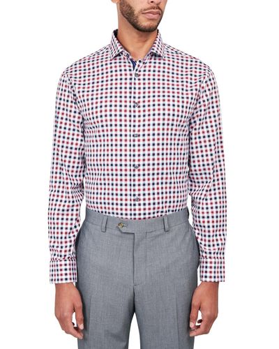 Michelsons Of London Twill Check Shirt - Red