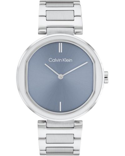 Calvin Klein 2-hand Silver-tone Bracelet Watch 36mm - Blue