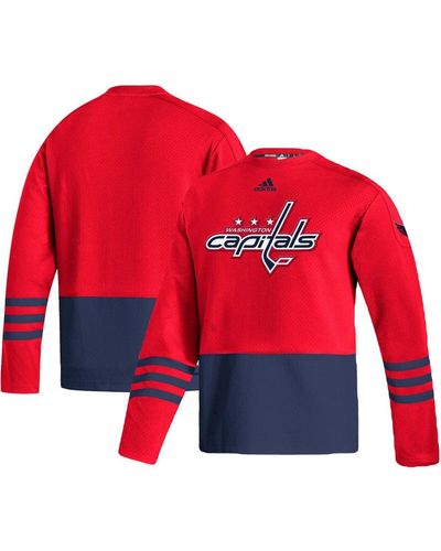 adidas Washington Capitals Logo Aeroready Pullover Sweater - Red