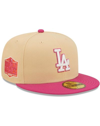 KTZ Orange, Pink Los Angeles Dodgers 2020 World Series Mango Passion 59fifty Fitted Hat