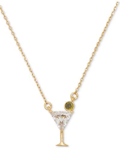 Kate Spade Gold-tone Shaken Or Stirred Mini Pendant Necklace - Metallic