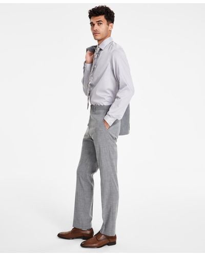DKNY Modern-fit Black & White Plaid Suit Separate Pants