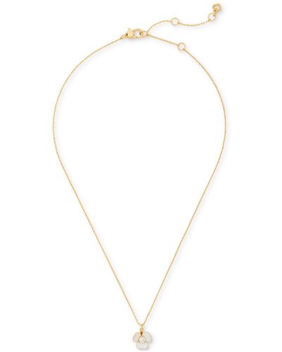 Kate Spade Gold-tone Crystal Bouquet Toss Mini Pendant Necklace - White