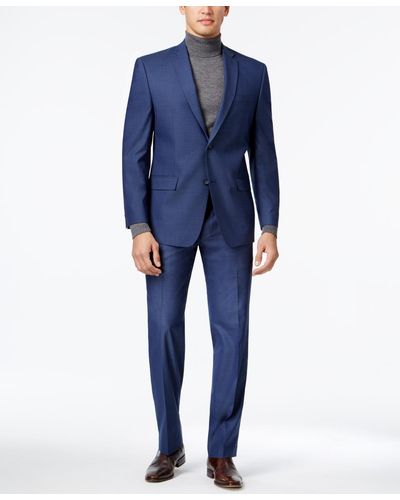 Marc New York Men's Classic-fit Blue Neat Suit