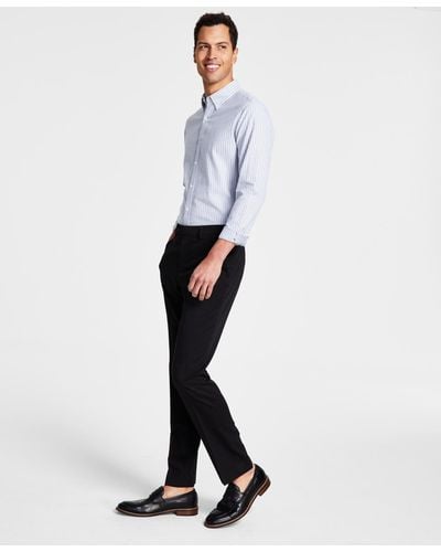 DKNY Modern-fit Solid Dress Pants - White