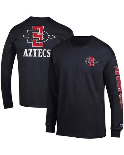Champion San Diego State Aztecs Team Stack Long Sleeve T-shirt - Black